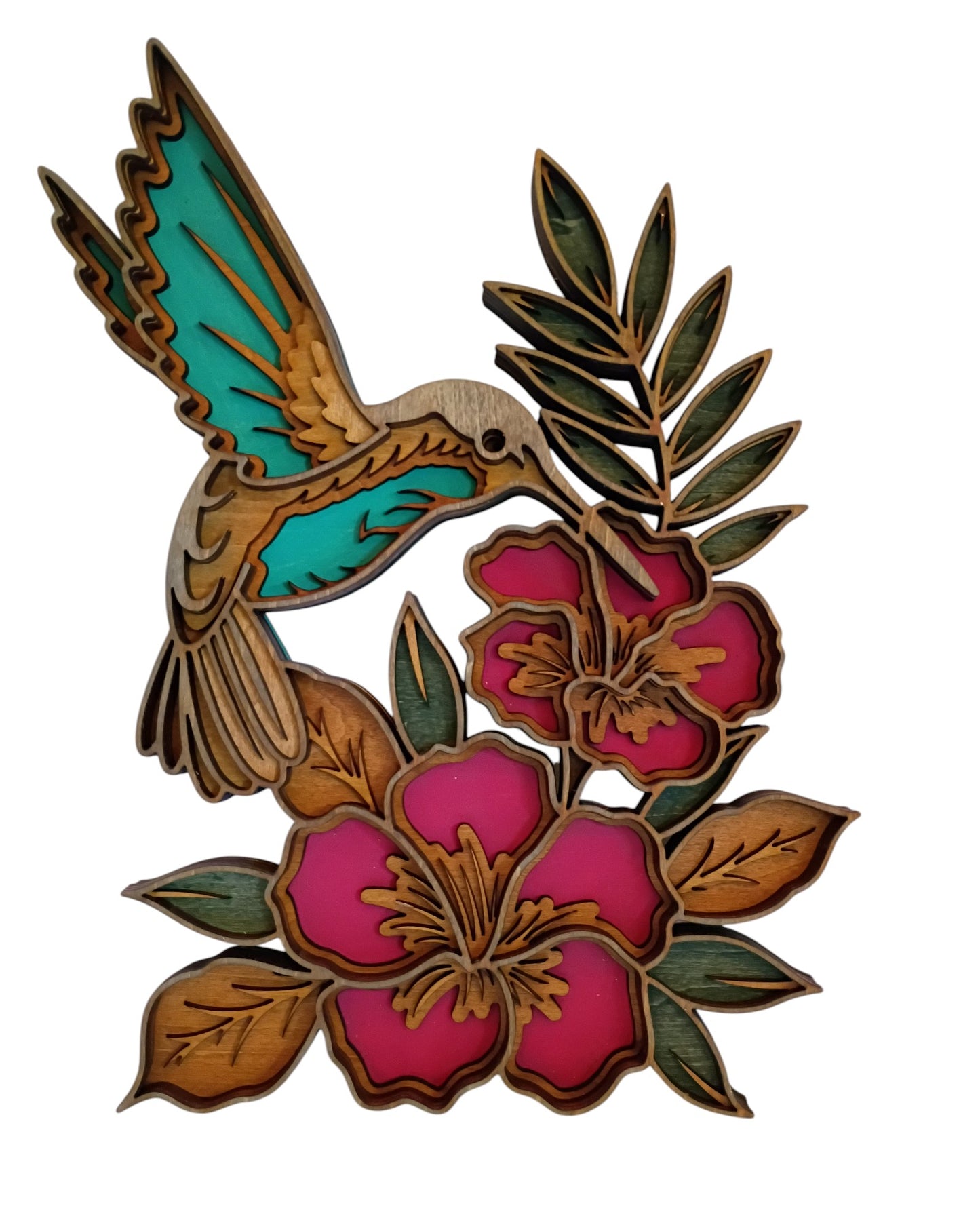 Layered Hummingbird Wall Art