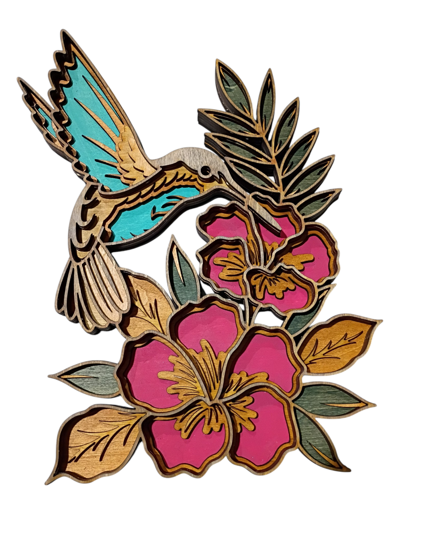 Layered Hummingbird Wall Art