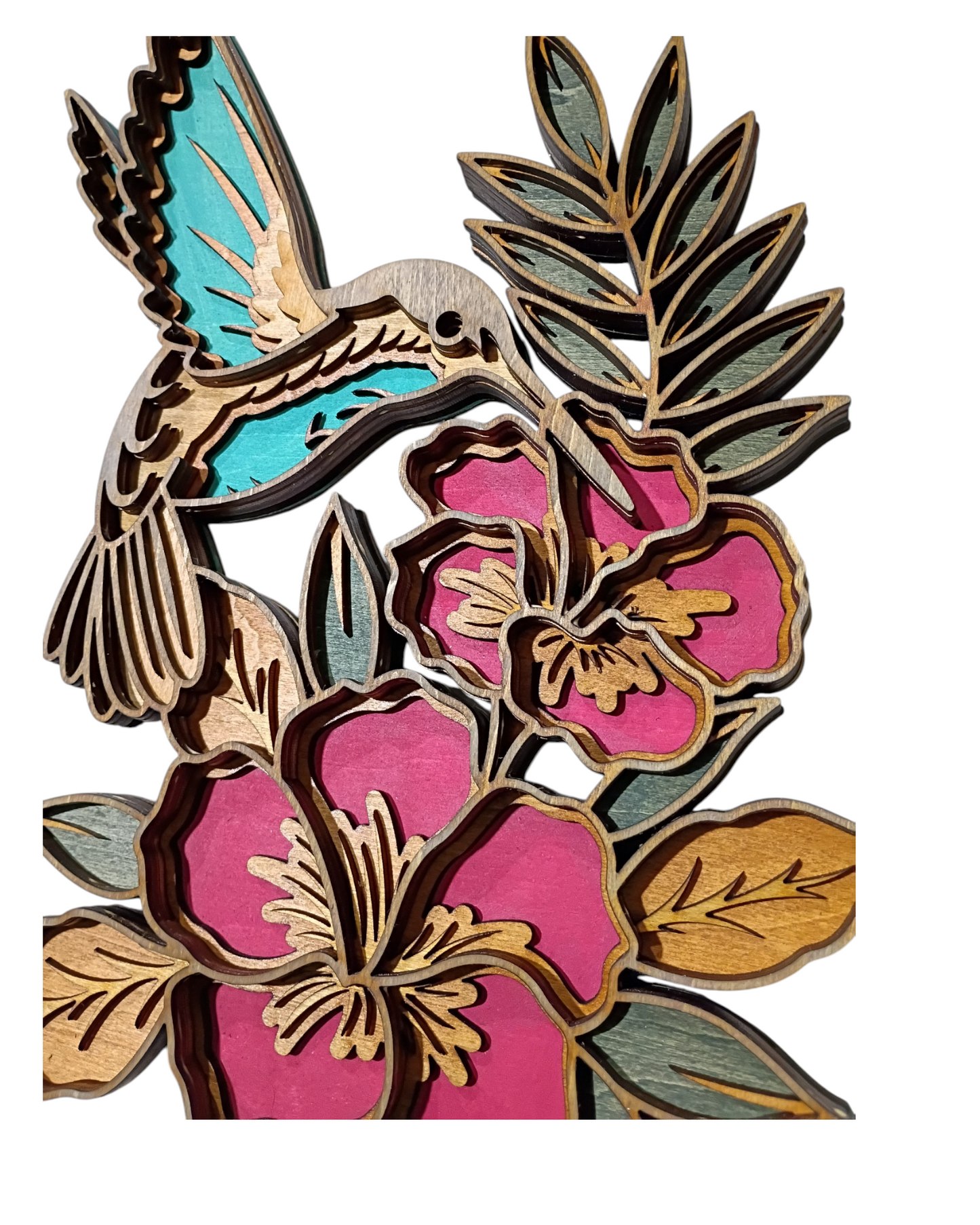 Layered Hummingbird Wall Art