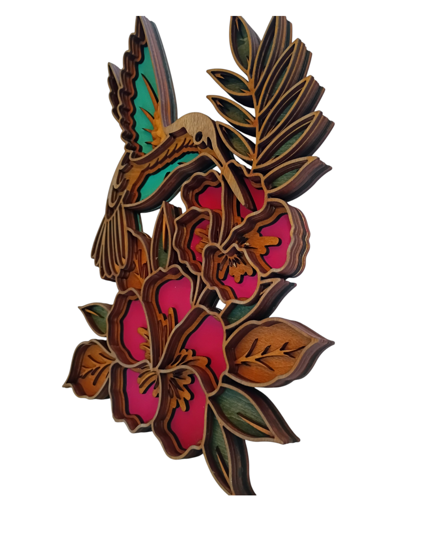 Layered Hummingbird Wall Art