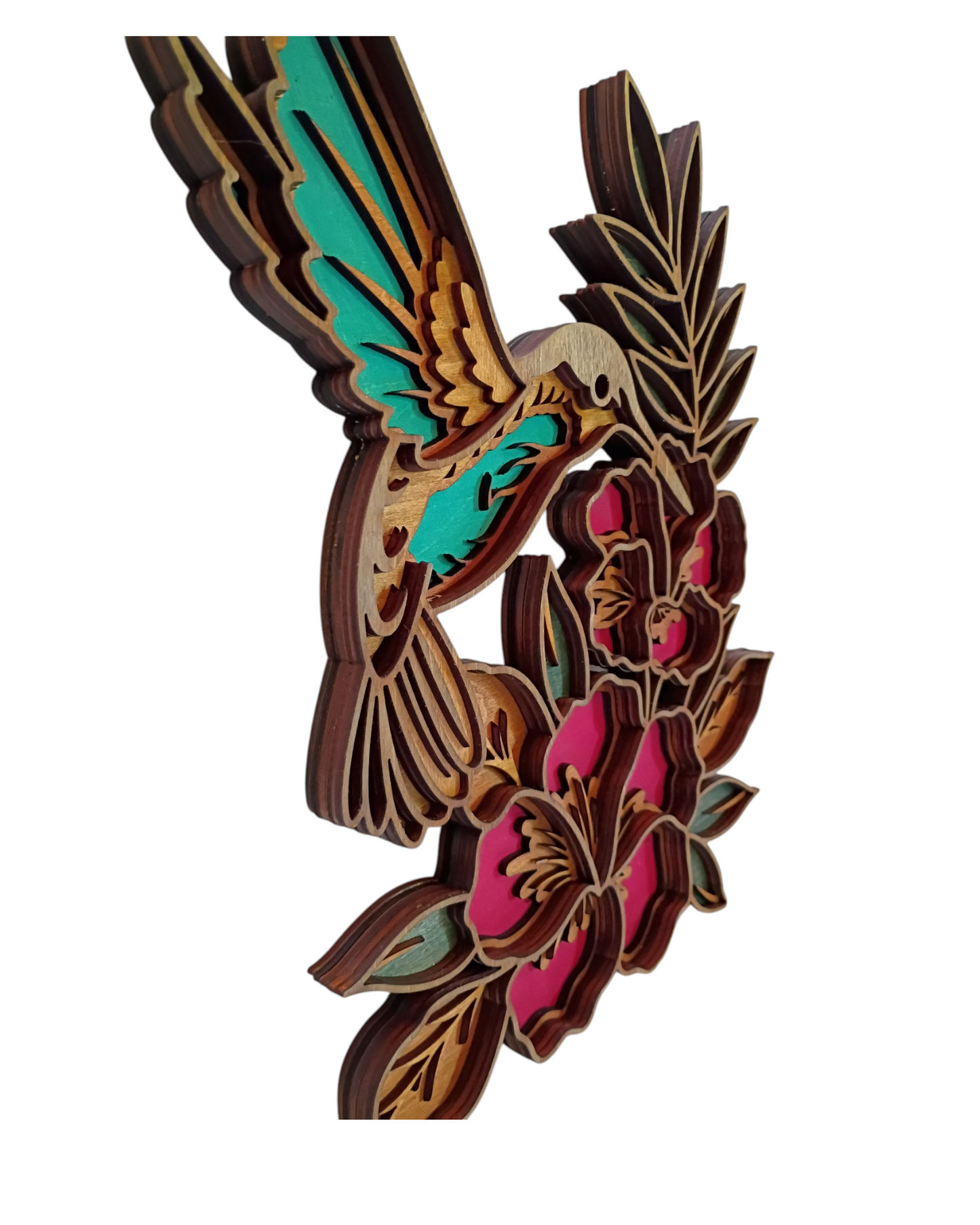Layered Hummingbird Wall Art